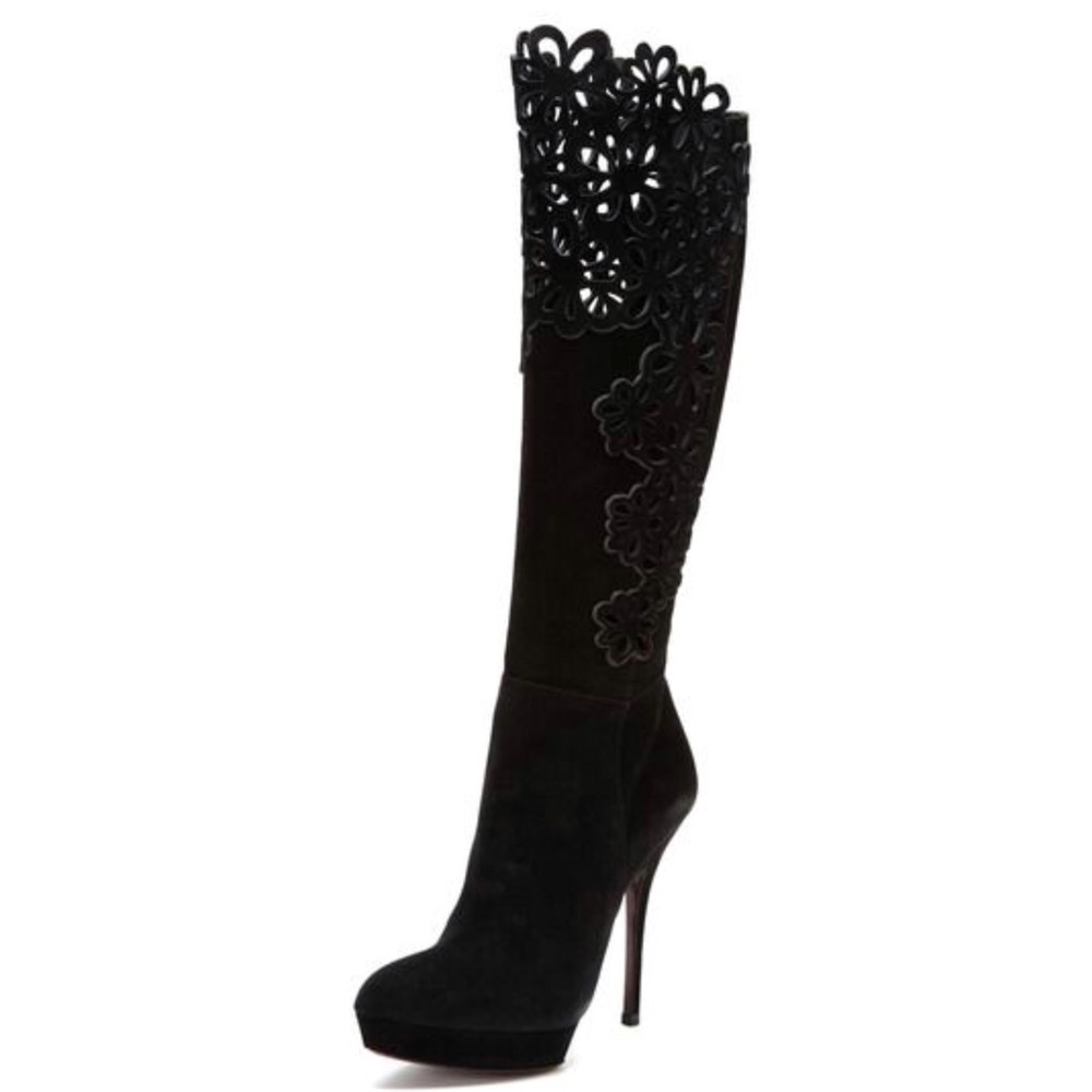 NEW Cesare Paciotti Suede Laser Cut Boots